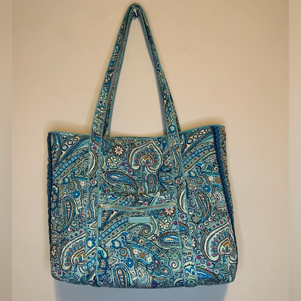 Vera Bradley Teal & Blue Paisley Quilted Tote